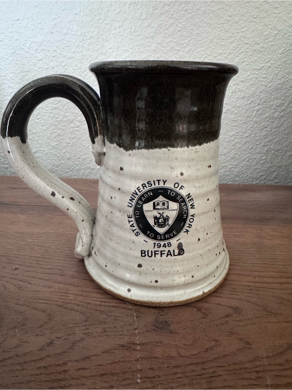 University of New York Buffalo Ceramic Mug - Two-Tone Brown and Cream